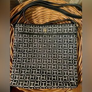Tommy Hilfiger Monogram Black and White Crossbody Bag